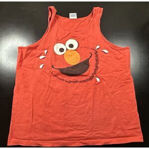 Vintage Sesame Street Place Red Elmo Tank‎ Top Shirt XL Made In USA